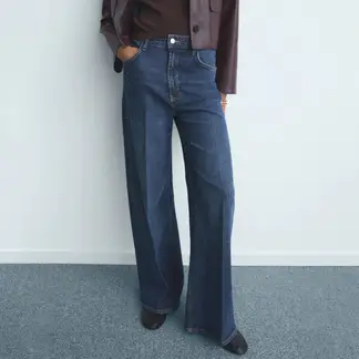 MANGO - Jean Wide Leg Tiro Alto Mujer