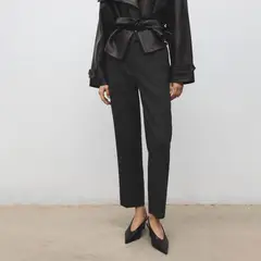 MANGO - Pantalón Straight Tiro Medio Mujer