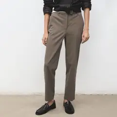 MANGO - Pantalón Straight Tiro Medio Mujer