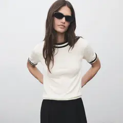 MANGO - Chompa Manga Corta Mujer