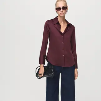 MANGO - Blusa Manga Larga Mujer