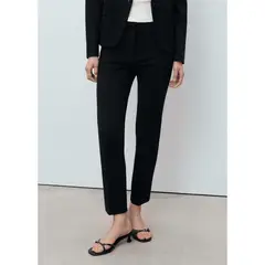 MANGO - Pantalón Straight Tiro Medio Mujer
