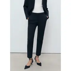 MANGO - Pantalón Straight Tiro Medio Mujer