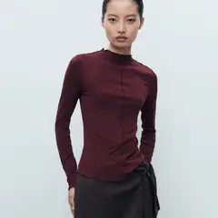 MANGO - Polo Manga Larga Mujer