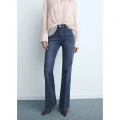 MANGO - Jean Flare Tiro Alto Mujer