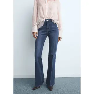 MANGO - Jean Flare Tiro Alto Mujer