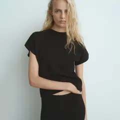 MANGO - Chompa Manga Corta Mujer