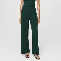 MANGO - Pantalón Wide Leg Tiro Alto Mujer