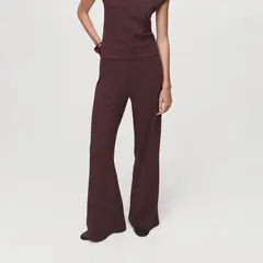 MANGO - Pantalón Flare Tiro Medio Mujer