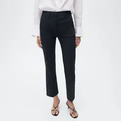 MANGO - Pantalón Straight Tiro Medio Mujer