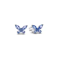 PANDORA - Aretes De Botón Mariposa Azules