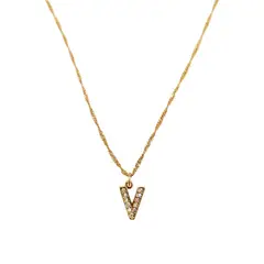 AMPHORA - Collar Letra "v" Dorado