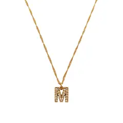 AMPHORA - Collar Letra "m" Dorado