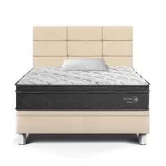 PARAISO - Dormitorio Boxet Blo Pocket Star 1.5plz Champagne + Almohada + Protector