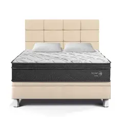 PARAISO - Dormitorio Boxet Blocks Pocket Star 2 Plz + 2 Almohadas + Protector