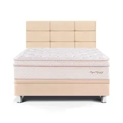 PARAISO - Dormitorio Boxet Blocks Royal Dynasty 1.5 Plz Champagne + Almohada Viscoelástica + Protector
