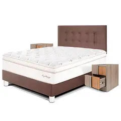 PARAISO - Dormitorio Royal Dynasty 2 Plz + 2 Veladores Han + 2 Almohadas Viscoelásticas + Protector