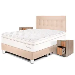 PARAISO - Dormitorio Royal Dynasty Queen + 2 Veladores Han + 2 Almohadas Viscoelásticas + Protector