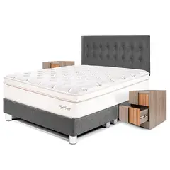 PARAISO - Dormitorio Royal Dynasty King + 2 Veladores Han + 2 Almohadas Viscoelásticas + Protector