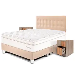 PARAISO - Dormitorio Royal Dynasty King + 2 Veladores Han + 2 Almohadas Viscoelásticas