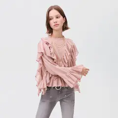 MANGO TEEN - Blusa Manga Larga Mujer
