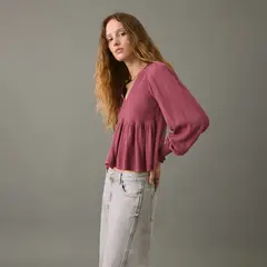 MANGO TEEN - Blusa Manga Larga Mujer