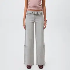 MANGO TEEN - Jean Wide Leg Tiro Bajo Mujer