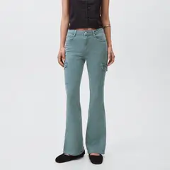 MANGO TEEN - Jean Flare Tiro Medio Mujer