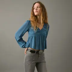 MANGO TEEN - Blusa Manga Larga Mujer