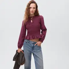 MANGO TEEN - Blusa Manga Larga Mujer