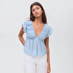 MANGO TEEN - Blusa Manga Corta Mujer