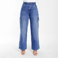 KANSAS - Jean Wide Leg Tiro Alto Mujer