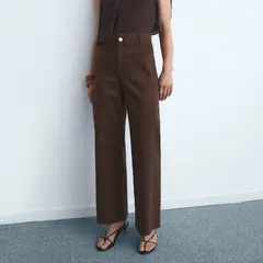 MANGO - Jean Wide Leg Tiro Alto Mujer