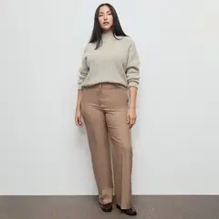 MANGO - Pantalón Straight Tiro Alto Mujer