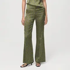 MANGO - Pantalón Flare Tiro Alto Mujer