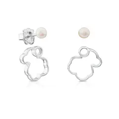TOUS - Pendientes Silueta De Plata Con Perla