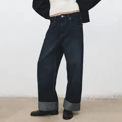 MANGO - Jean Wide Leg Tiro Medio Mujer