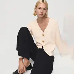MANGO - Cardigan Manga Larga Mujer