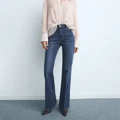 MANGO - Jean Flare Tiro Alto Mujer