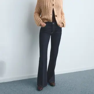 MANGO - Jean Flare Tiro Alto Mujer