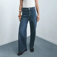 MANGO - Jean Wide Leg Tiro Alto Mujer