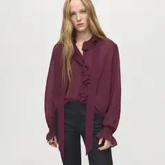 MANGO - Blusa Manga Larga Mujer