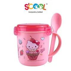 SCOOL - Vaso Snack Con Cuchara 500ml Pp Ranger Hello Kitty