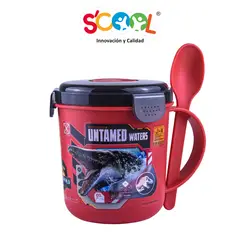 SCOOL - Vaso Snack Con Cuchara 500ml Pp Ranger Jurassic