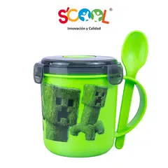 SCOOL - Vaso Snack Con Cuchara 500ml Pp Ranger Minecraft