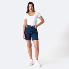 PIONIER - Bermuda Jean Slim Fit Mujer