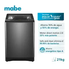 MABE - Lavadora Automática 21 Kg Diamond Gray - Lma1220wdgbb0
