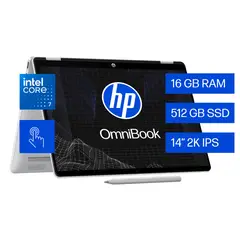 HP - Laptop Omnibook 5 Flip 2-in-1  Intel Core 7 16 Gb Ram 512 Gb Ssd 14" Pantalla Táctil 14-fp0070la