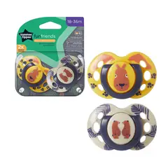 TOMMEE TIPPEE - Chupón Fun Style 18-36m Neutro Pack X2