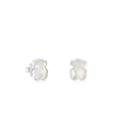TOUS - Pendientes Plata Oso Nacar 10mm
